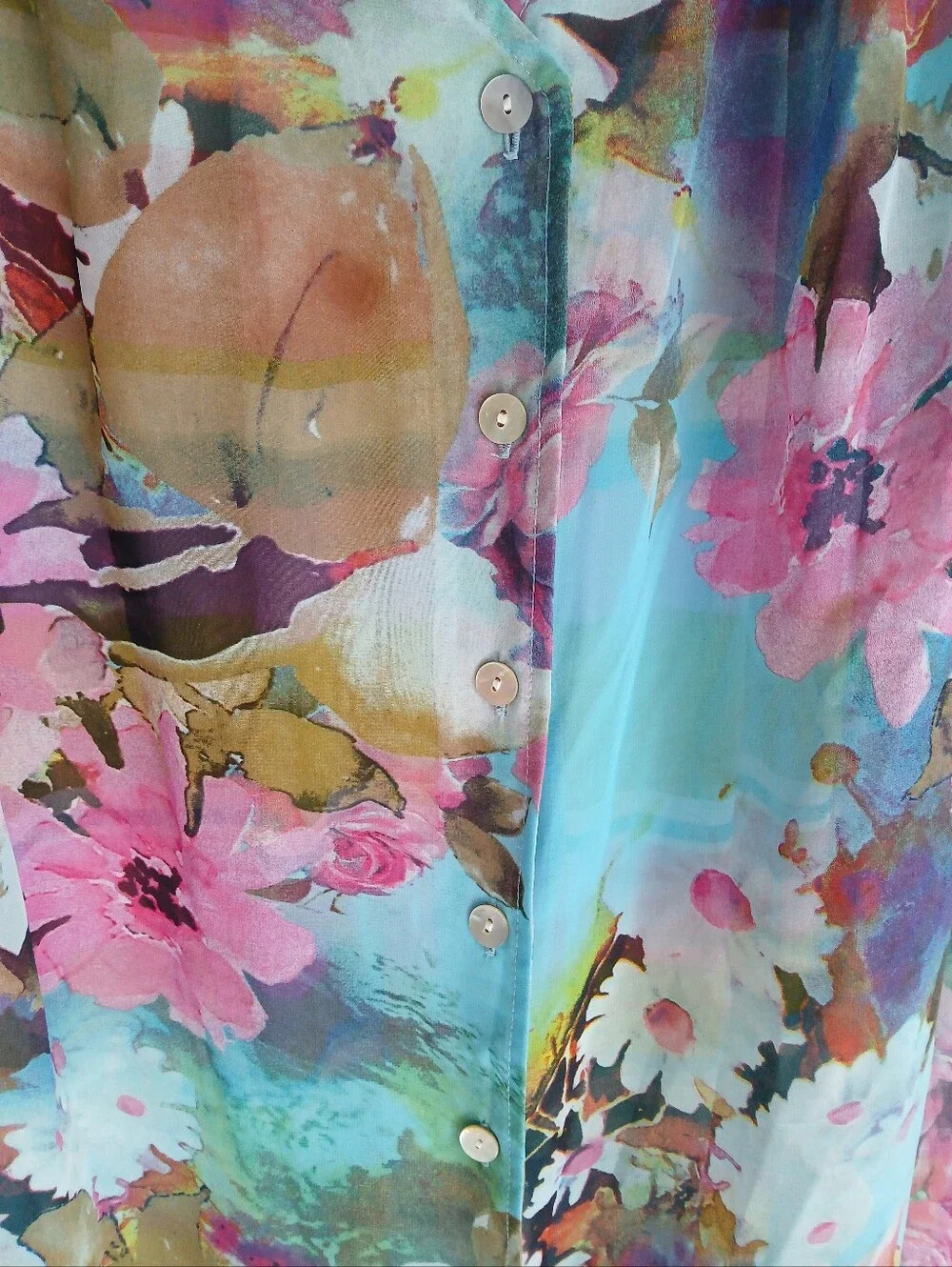 Figuero & Flower Blouse Size XL Lace Shoulder Sheer